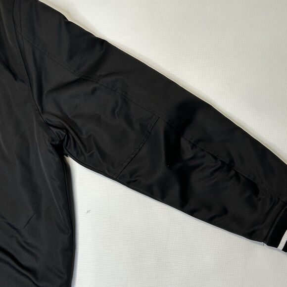 True Religion Jacket Mens 2XL Button Snap Satin Bomber Black Horseshoe Logo - Picture 7 of 16